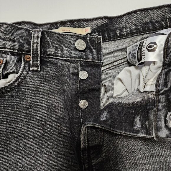 Levi's Gray Wash Stretch Denim Button Fly Wedgie Ankle Jeans - Picture 7 of 10